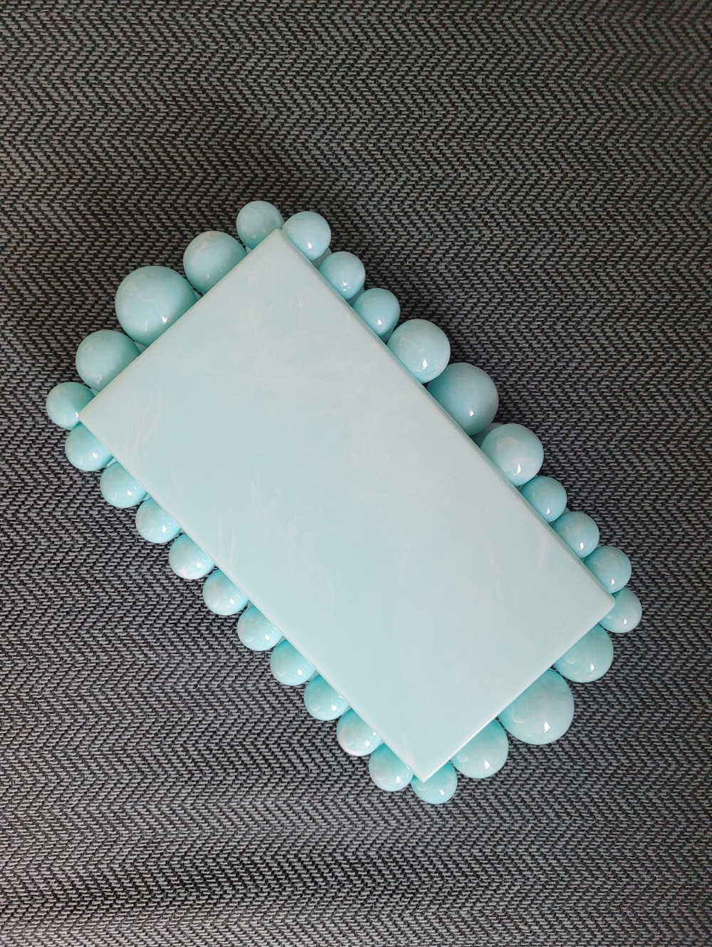 Bubble Eos Acrylic Clutch In Aqua Blue Millennial MINT New Never Carried